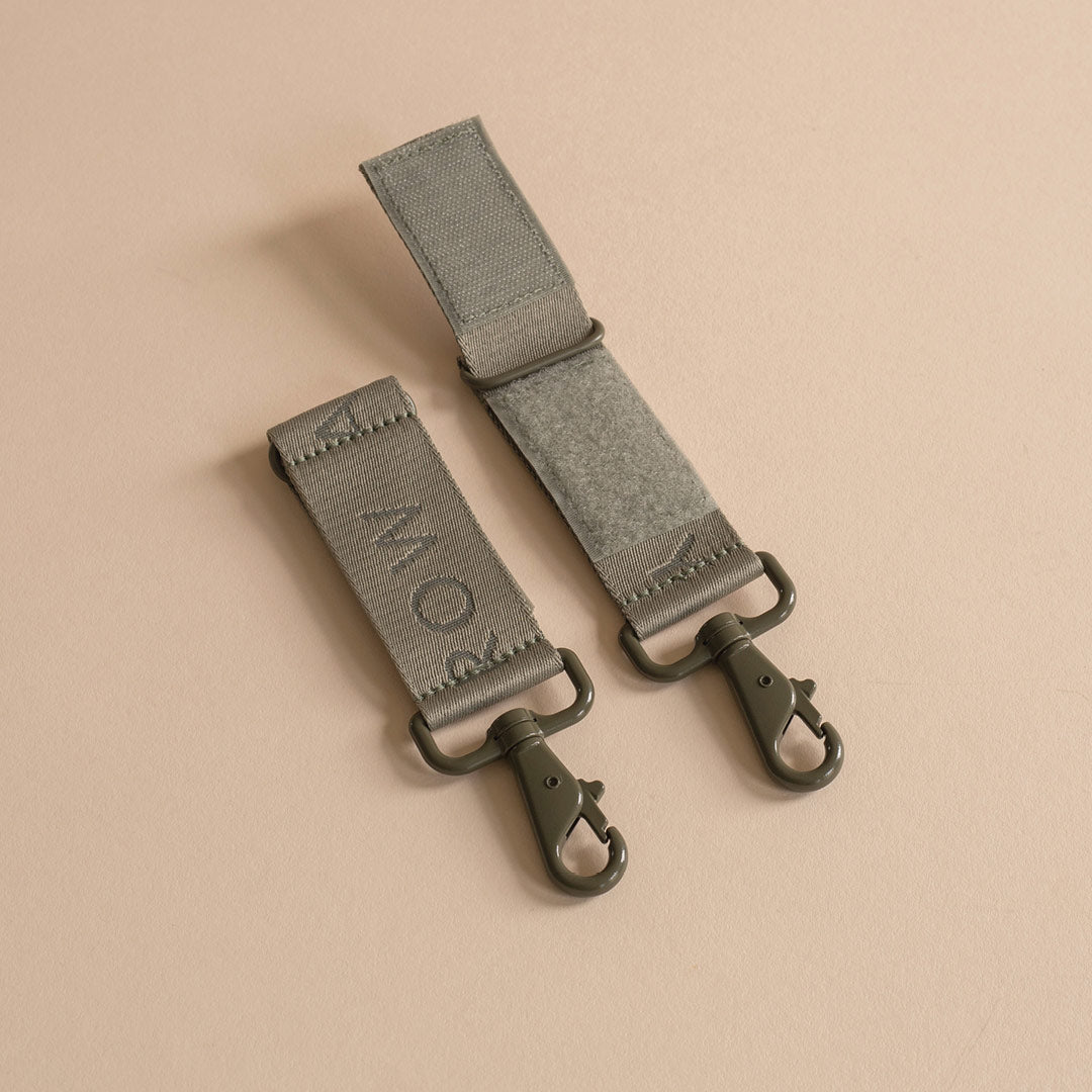 Avery Row Logo Pram Bag Clips - Olive Green