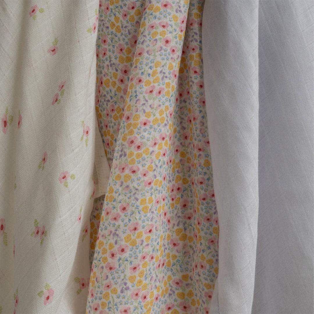Avery Row Muslin Squares, Set of 3 - Wildflower Garden