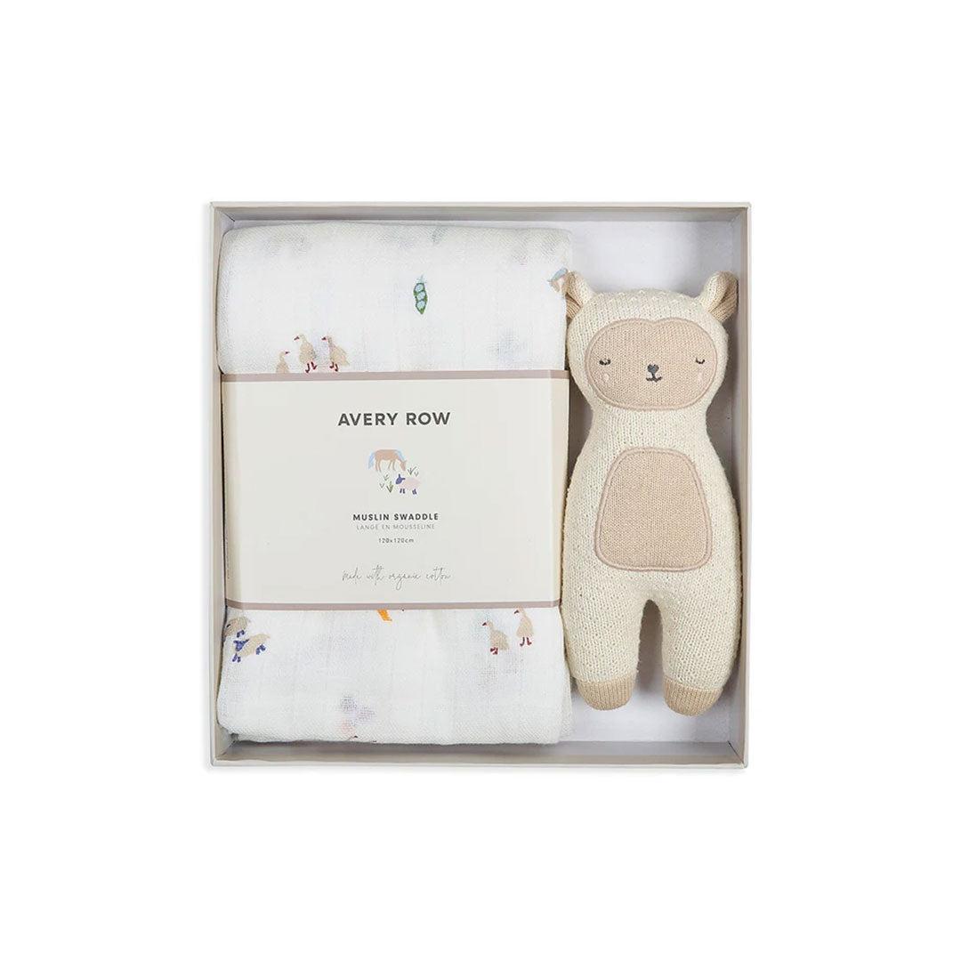 Avery Row Swaddle & Cuddle New Baby Gift Set - Little Farm