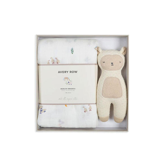 Avery Row Swaddle & Cuddle New Baby Gift Set - Little Farm