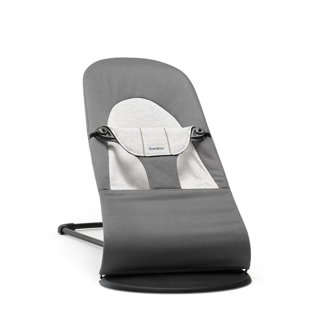 BabyBjorn Balance Woven Baby Bouncer - Black Frame - Dark Grey/Grey
