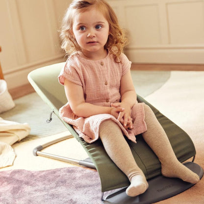 BabyBjörn Bliss Woven Petal Quilt Baby Bouncer - Dark Green