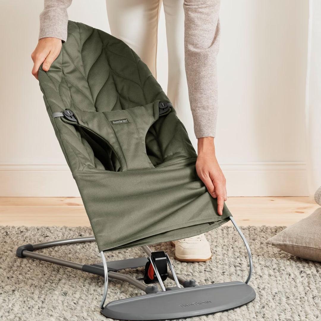 BabyBjörn Bliss Woven Petal Quilt Baby Bouncer - Dark Green