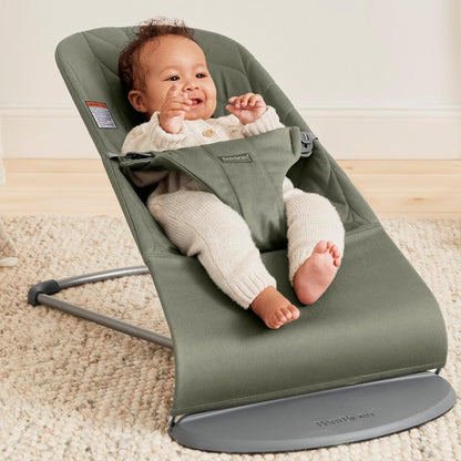 BabyBjörn Bliss Woven Petal Quilt Baby Bouncer - Dark Green