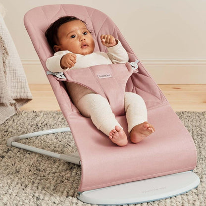 BabyBjörn Bliss Woven Petal Quilt Baby Bouncer - Dusty Pink