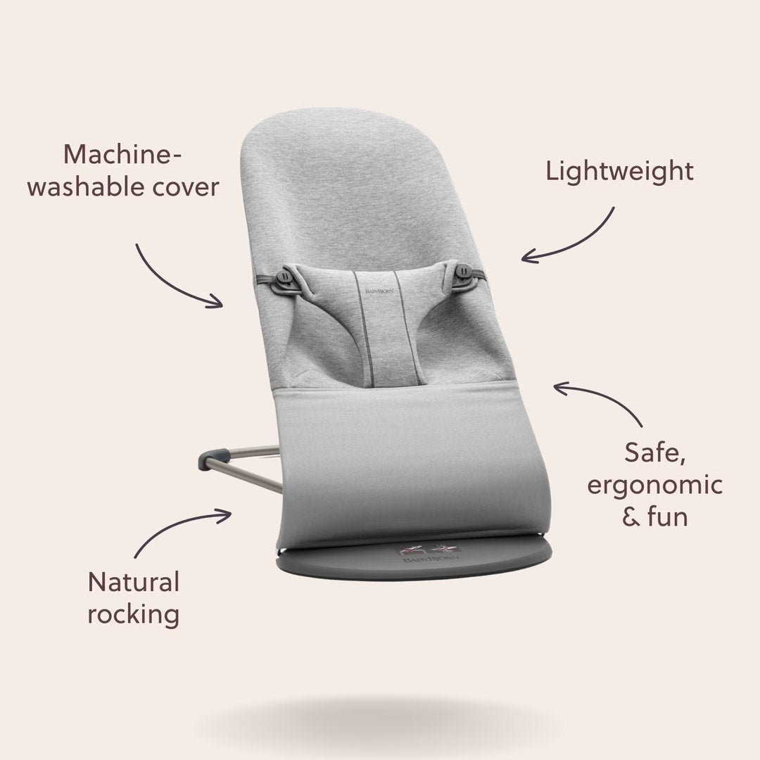 BabyBjorn Bouncer Bliss - 3D Jersey  - Sand Grey