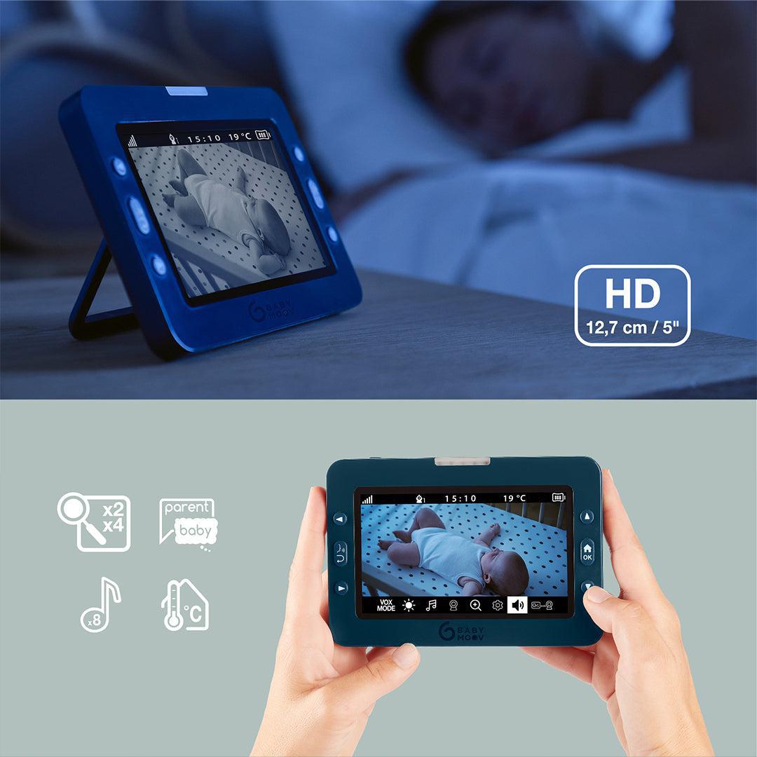 Babymoov YOO MASTER PLUS HD Motorised video babymonitor, screen 5" - Blue