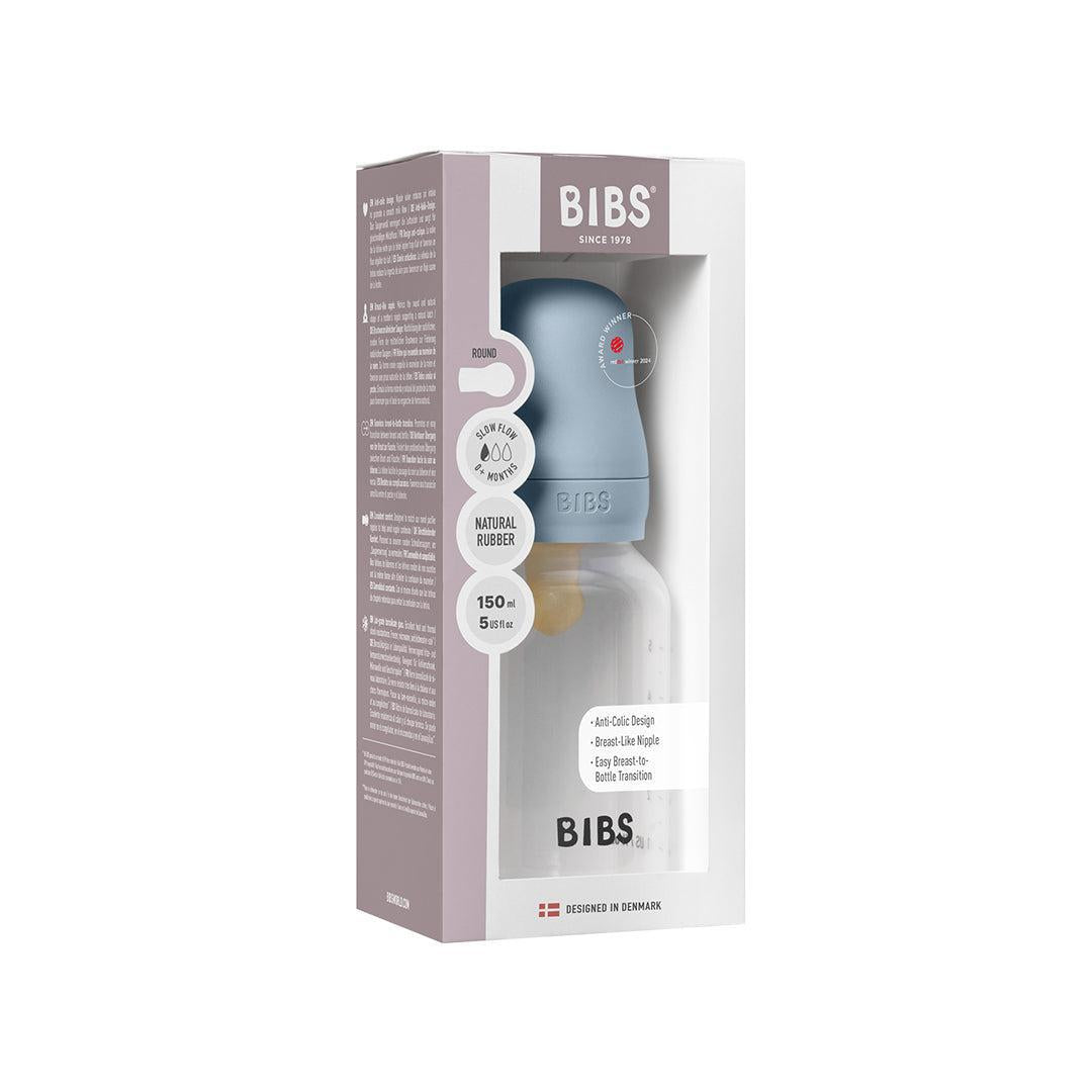BIBS Medium Flow Baby Bottle Latex 1 Pack - Baby Blue