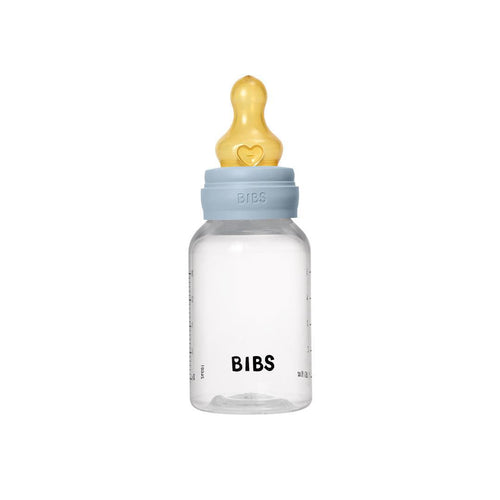 BIBS Medium Flow Baby Bottle Latex 1 Pack - Baby Blue