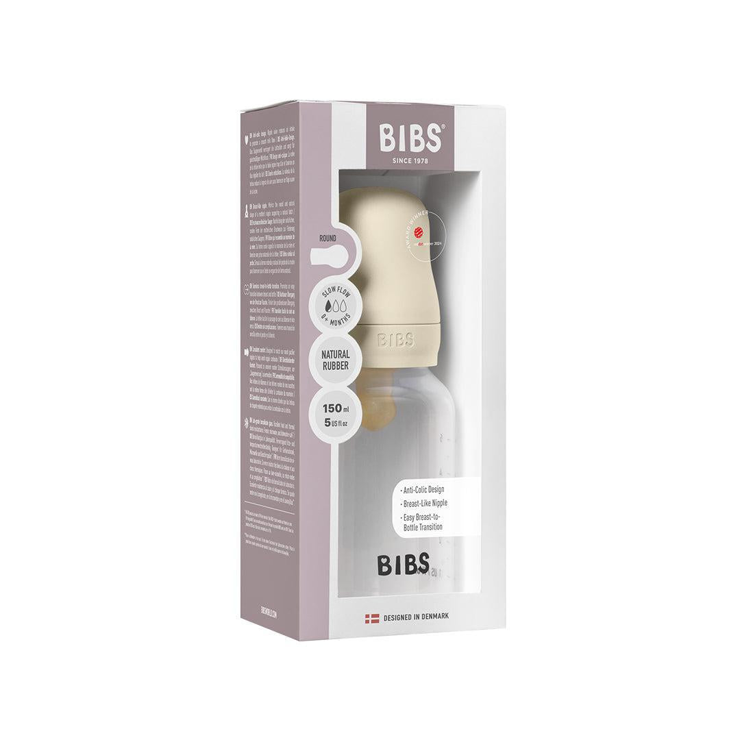 BIBS Medium Flow Baby Bottle Latex 1 Pack - Ivory