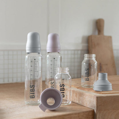 BIBS Slow Flow Baby Glass Bottle Complete Set - Sage