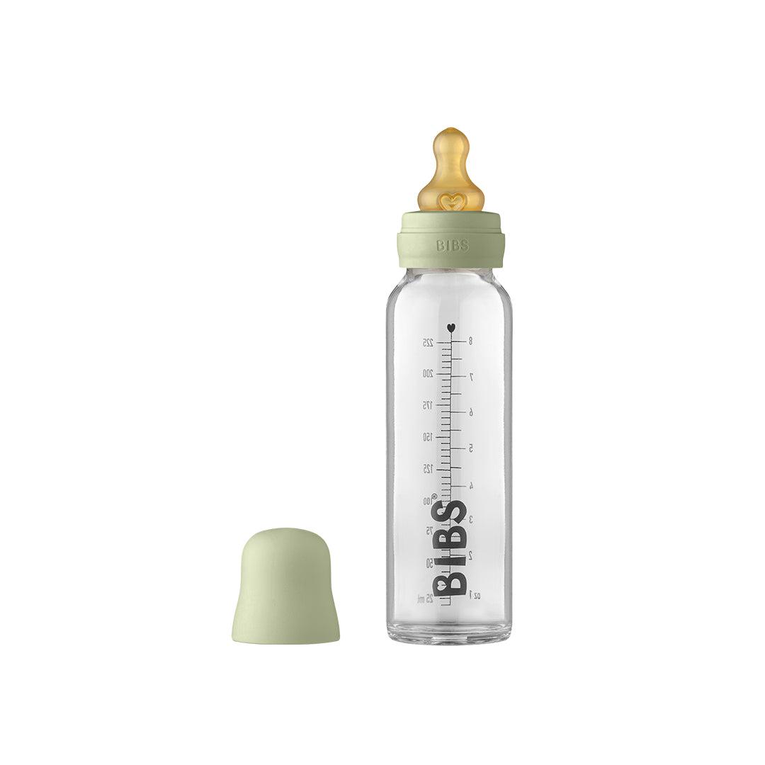 BIBS Slow Flow Baby Glass Bottle Complete Set - Sage