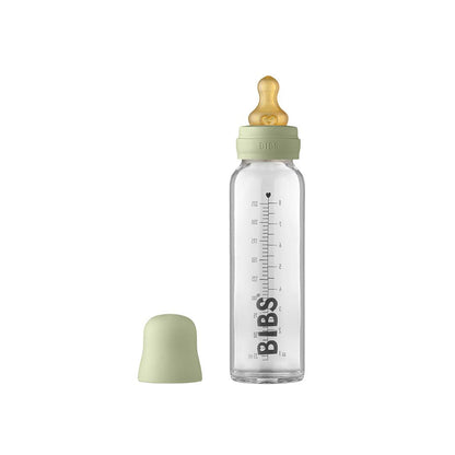 BIBS Slow Flow Baby Glass Bottle Complete Set - Sage