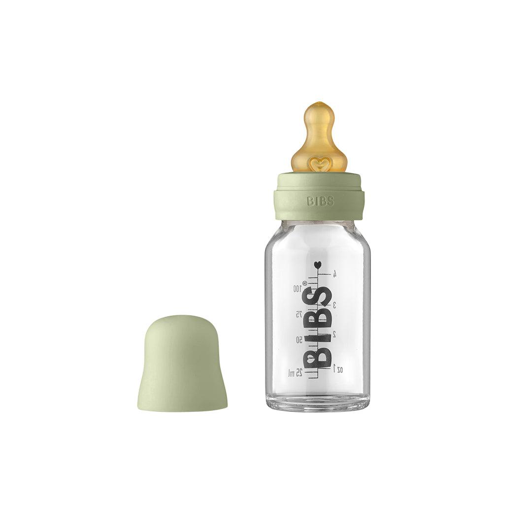 BIBS Slow Flow Baby Glass Bottle Complete Set - Sage