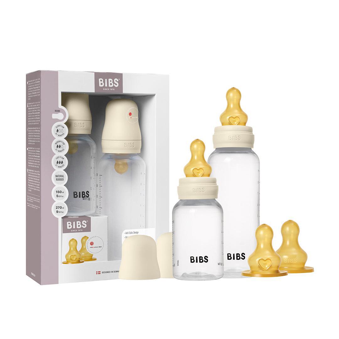 BIBS Slow/Medium Flow Baby Bottle Latex Grow and Flow  - Ivory