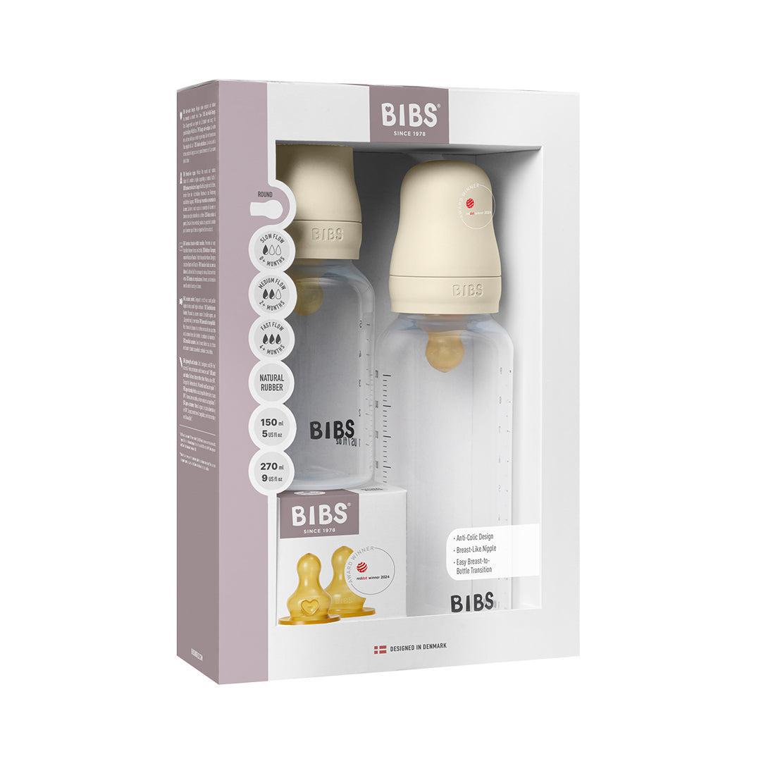 BIBS Slow/Medium Flow Baby Bottle Latex Grow and Flow  - Ivory