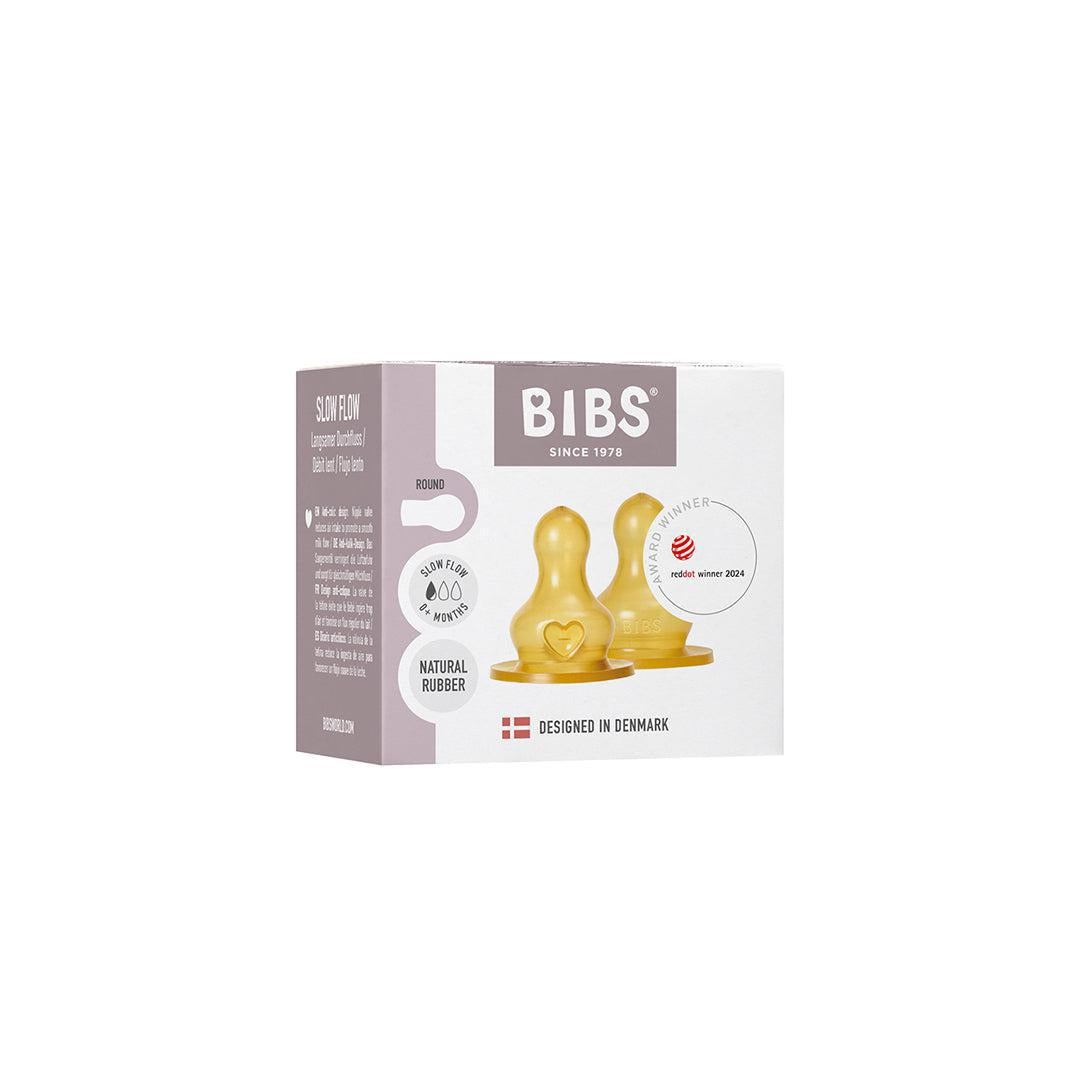 BIBS Slow Flow Bottle Nipple 2 Pack Latex - Clear