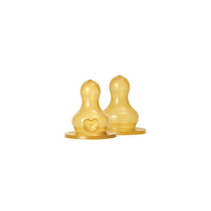 BIBS Slow Flow Bottle Nipple 2 Pack Latex - Clear