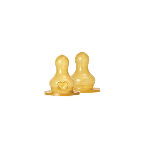 BIBS Slow Flow Bottle Nipple 2 Pack Latex - Clear