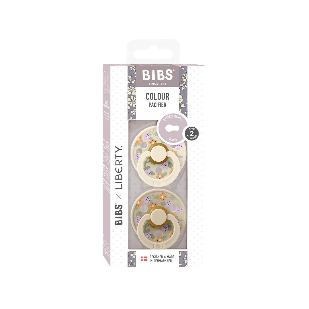 BIBS X LIBERTY Colour Latex Pacifier - 2 Pack - Ivory Mix - Strawberries and Cream