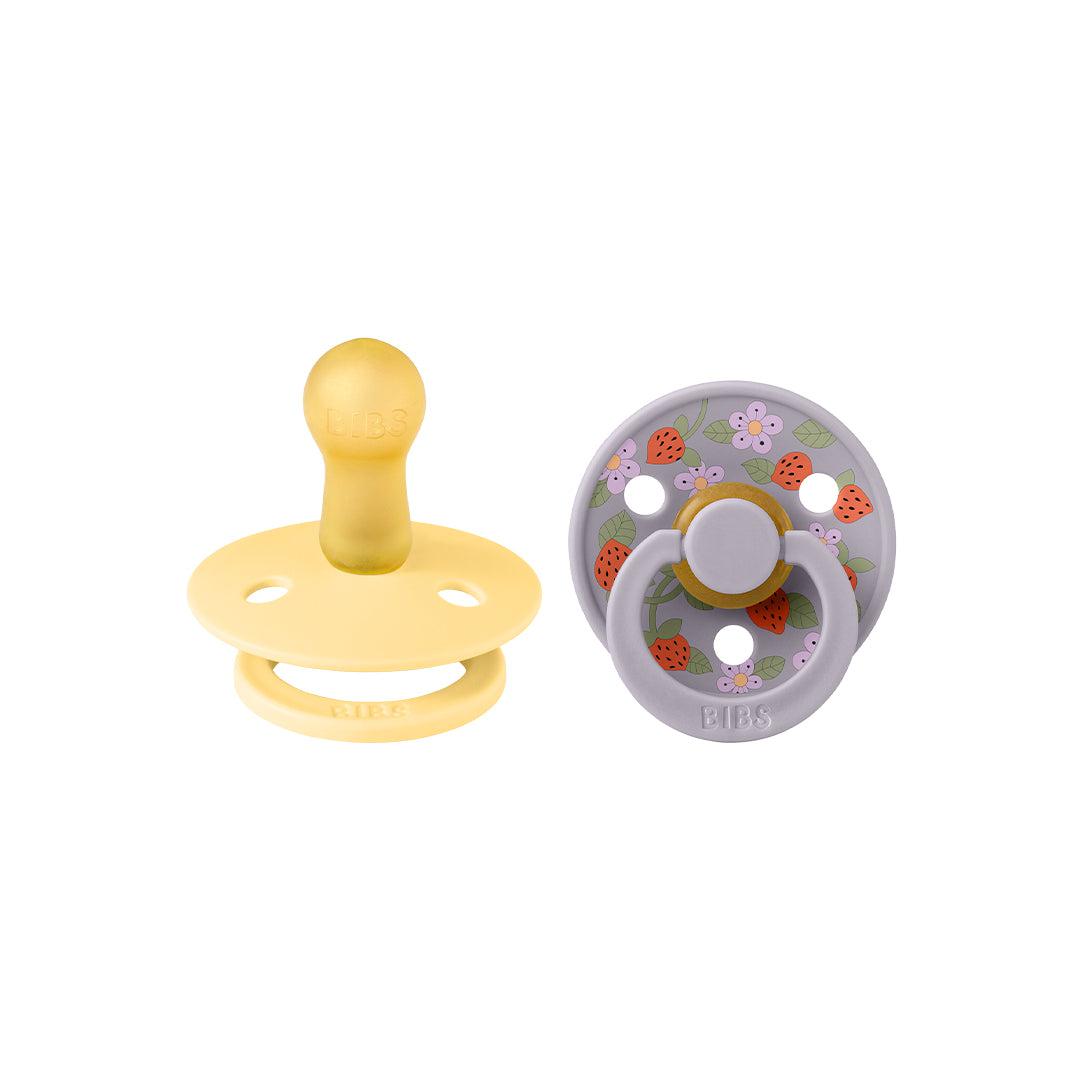BIBS X LIBERTY Colour Latex Pacifier - 2 Pack - Pale Butter Mix - Strawberries and Cream