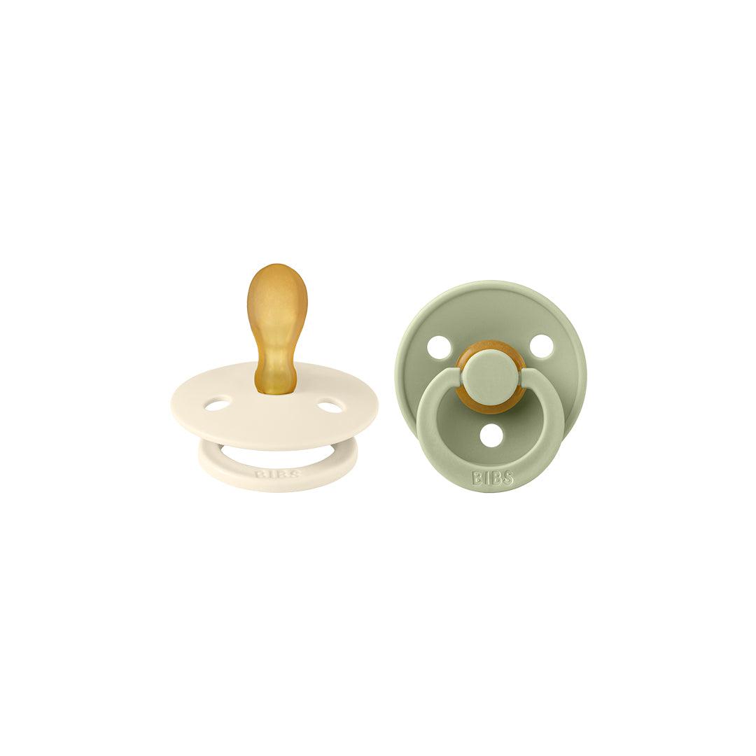 BIBS Colour Symmetrical Pacifier - 2 Pack - Ivory/Sage - Latex