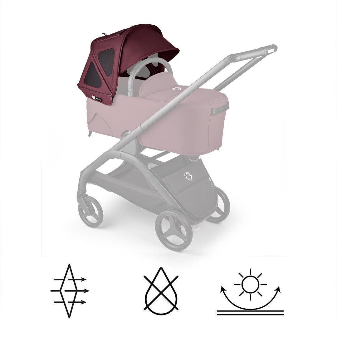 Bugaboo Dragonfly Breezy Sun Canopy - Dark Cherry