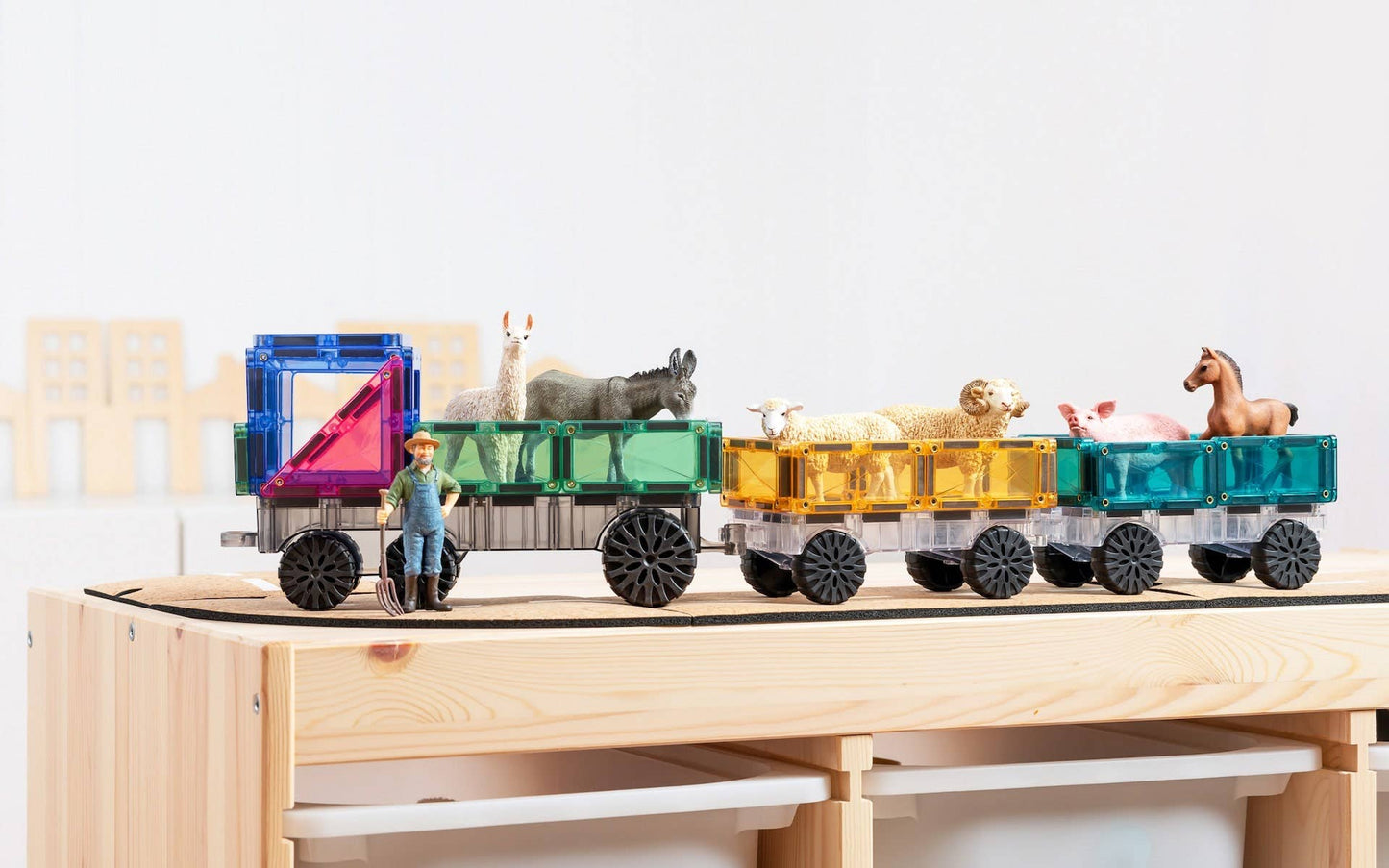 CONNETIX Magnetic Tiles Pastel Transport Pack, -50 Pcs