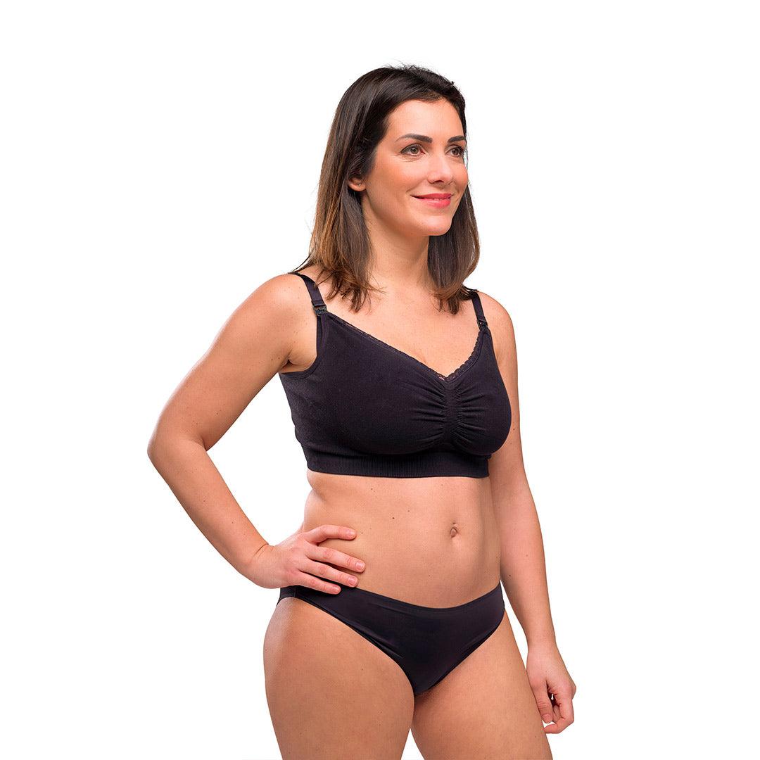 Carriwell Seamless Organic Maternity + Nursing Bra - Black