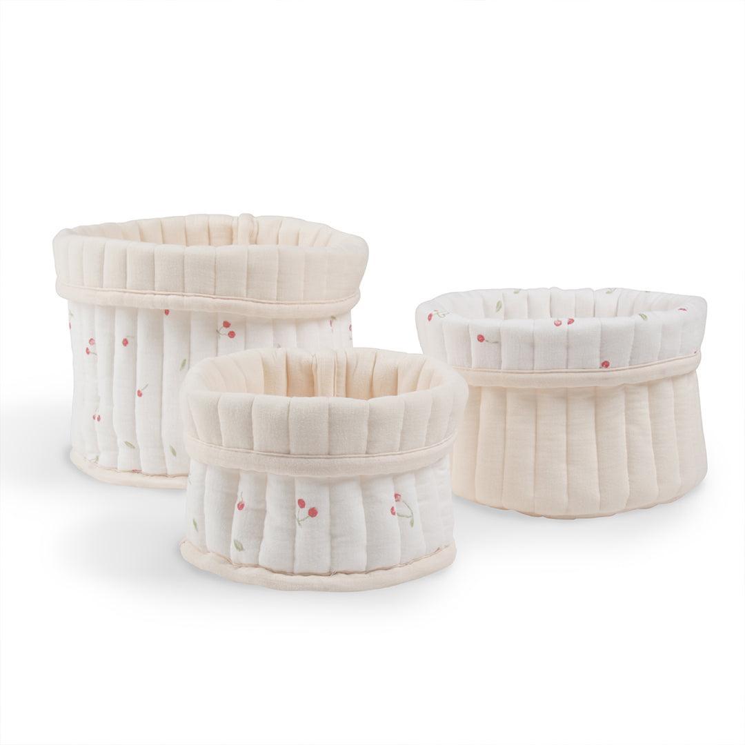 CuddleCo 3pk Storage Baskets - Ditsy Cherry