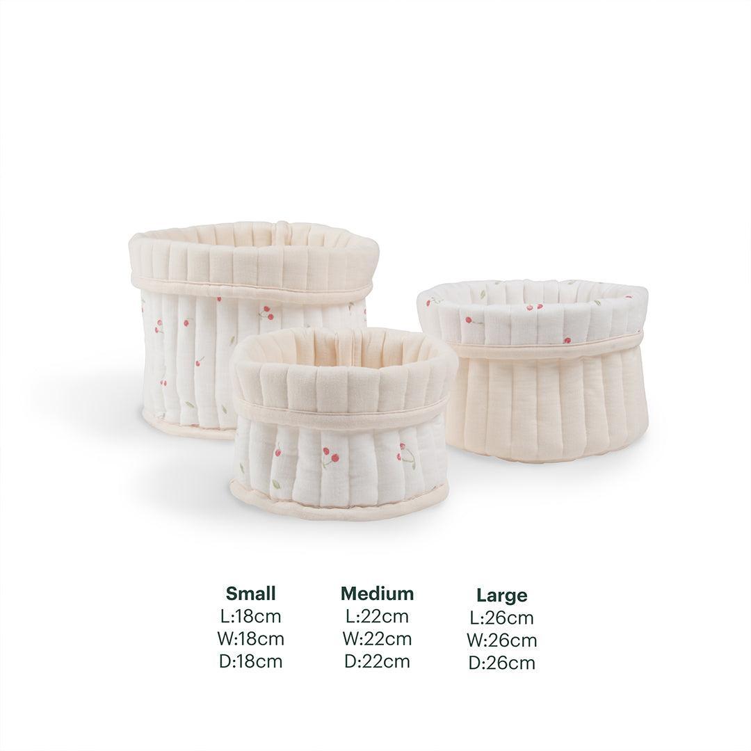 CuddleCo 3pk Storage Baskets - Ditsy Cherry