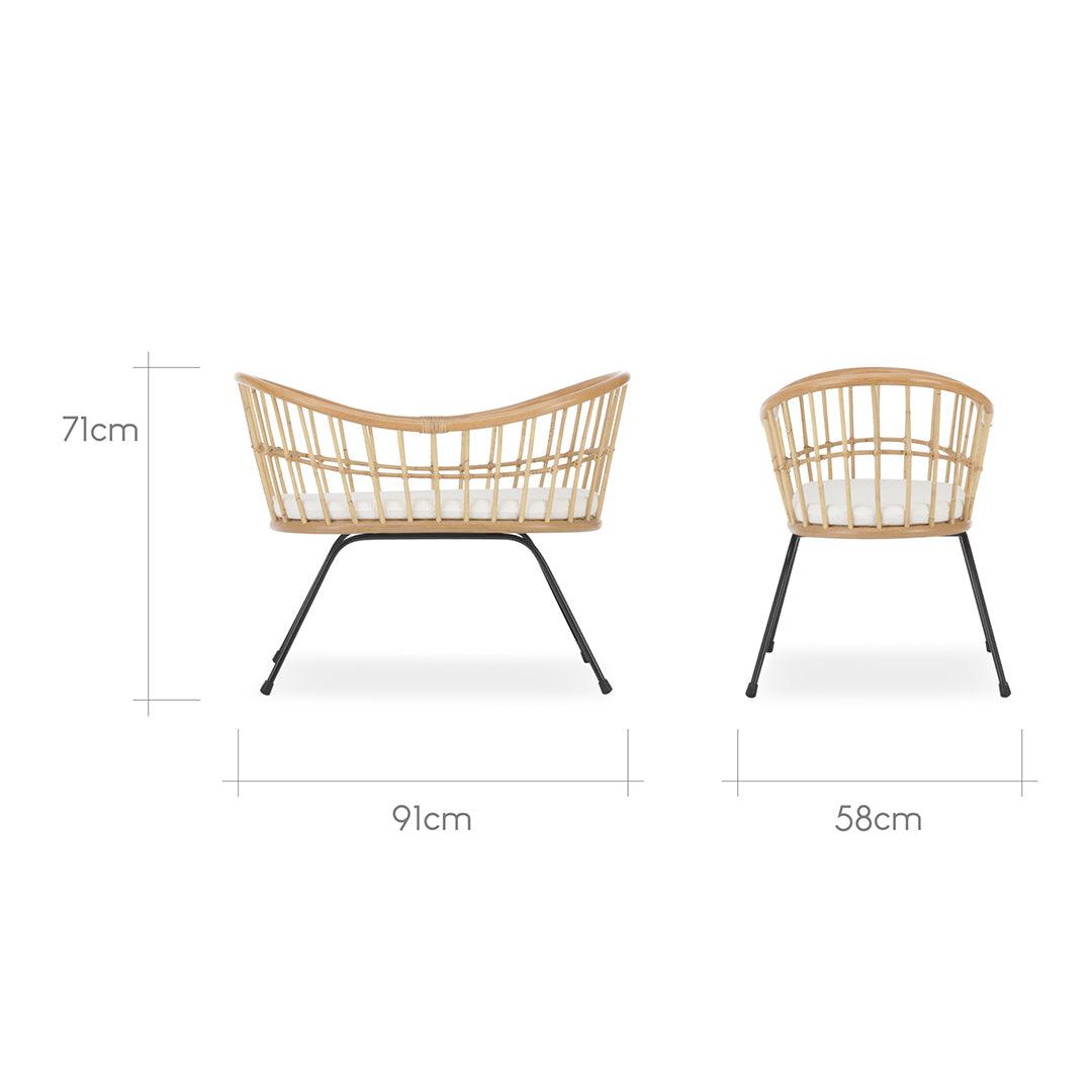 CuddleCo Aria Wave Crib - Rattan