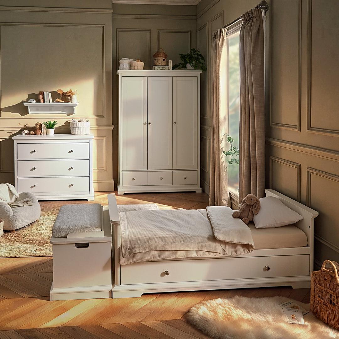 CuddleCo Beaumont 2pc Set - Low Cot Bed - White