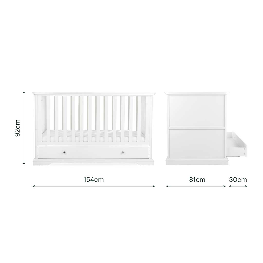 CuddleCo Beaumont 2pc Set - Low Cot Bed - White
