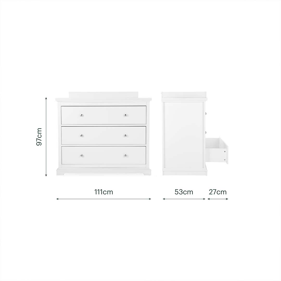 CuddleCo Beaumont 2pc Set - Low Cot Bed - White