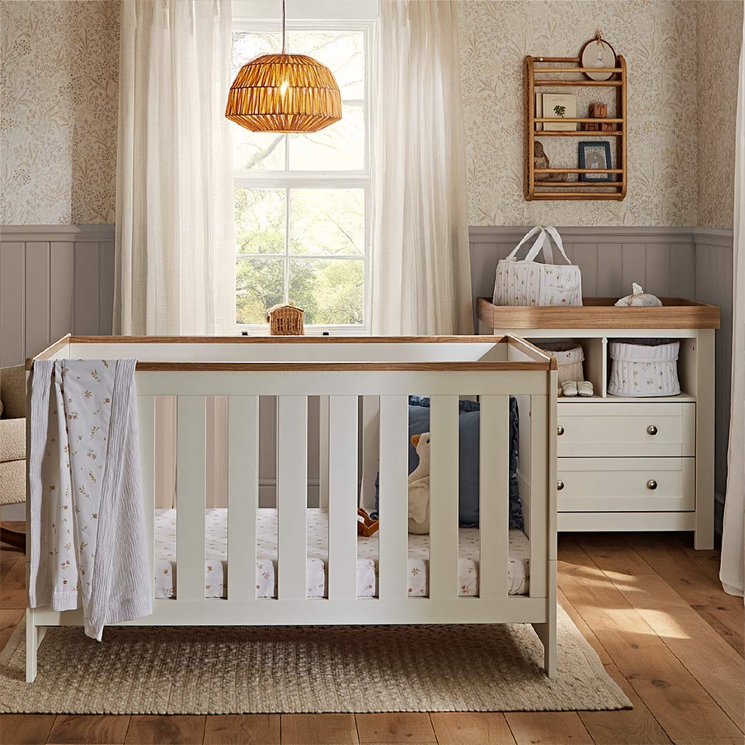 CuddleCo Burford 2pc Set - White/Oak