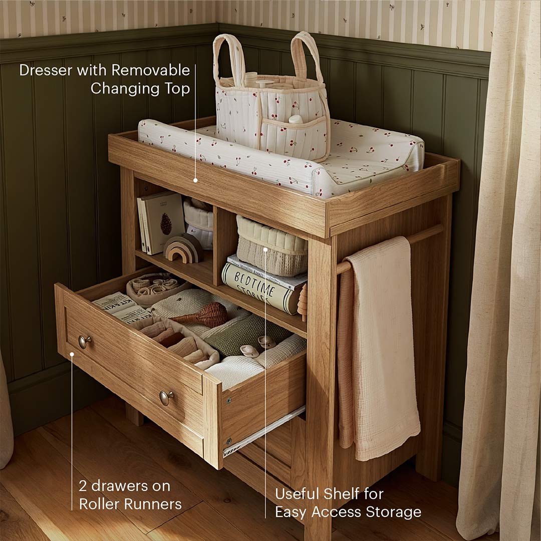 CuddleCo Burford Dresser Changer - Oak