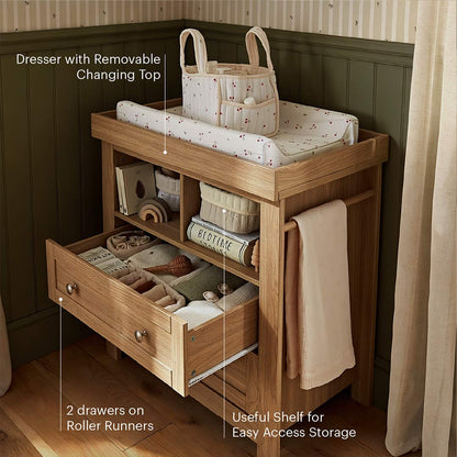 CuddleCo Burford Dresser Changer - Oak