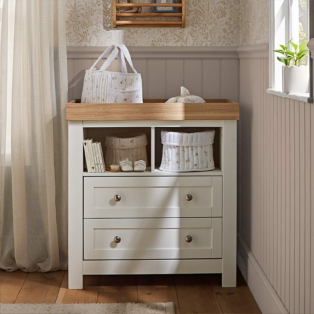 CuddleCo Burford 2pc Set - White/Oak