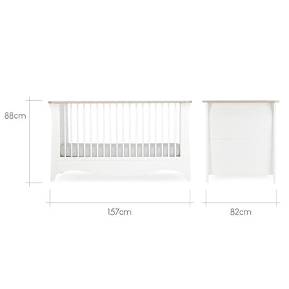 CuddleCo Clara Cot Bed - White/Ash