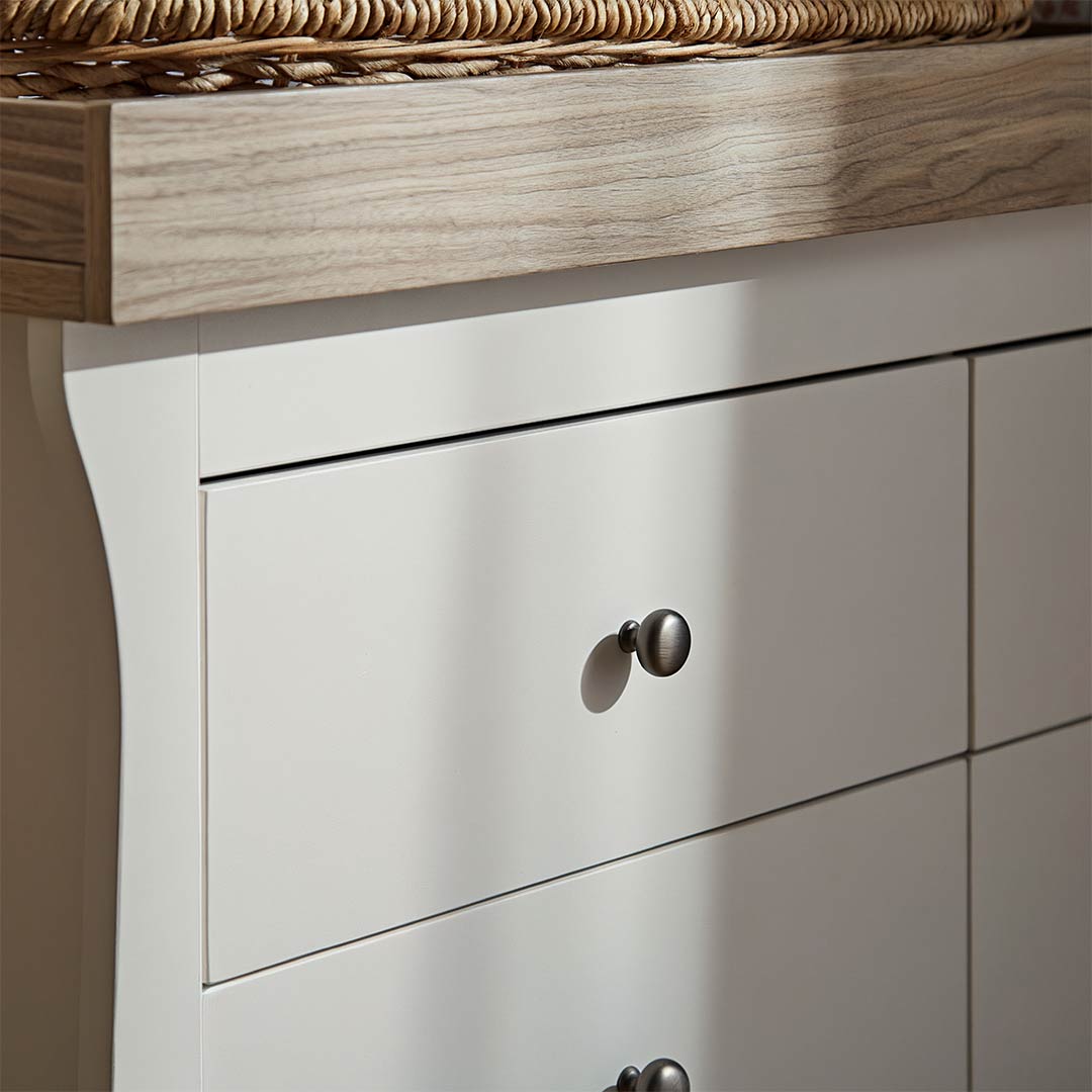 CuddleCo Clara Wide 6 Draw Dresser Changer - White/Ash