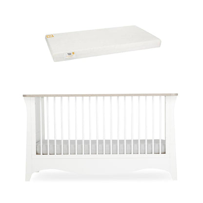 CuddleCo Clara Cot Bed - White/Ash