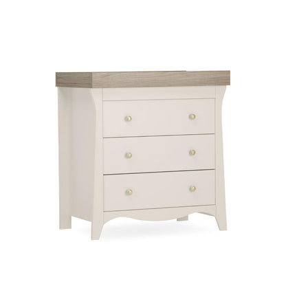 CuddleCo Clara 3-Drawer Dresser + Changer - Cashmere