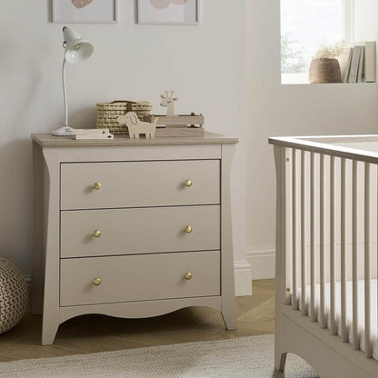 CuddleCo Clara 3-Drawer Dresser + Changer - Cashmere