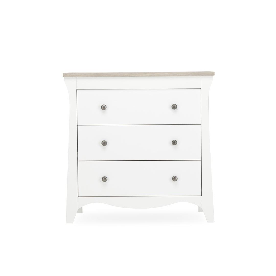CuddleCo Clara 3-Drawer Dresser + Changer - White/Ash