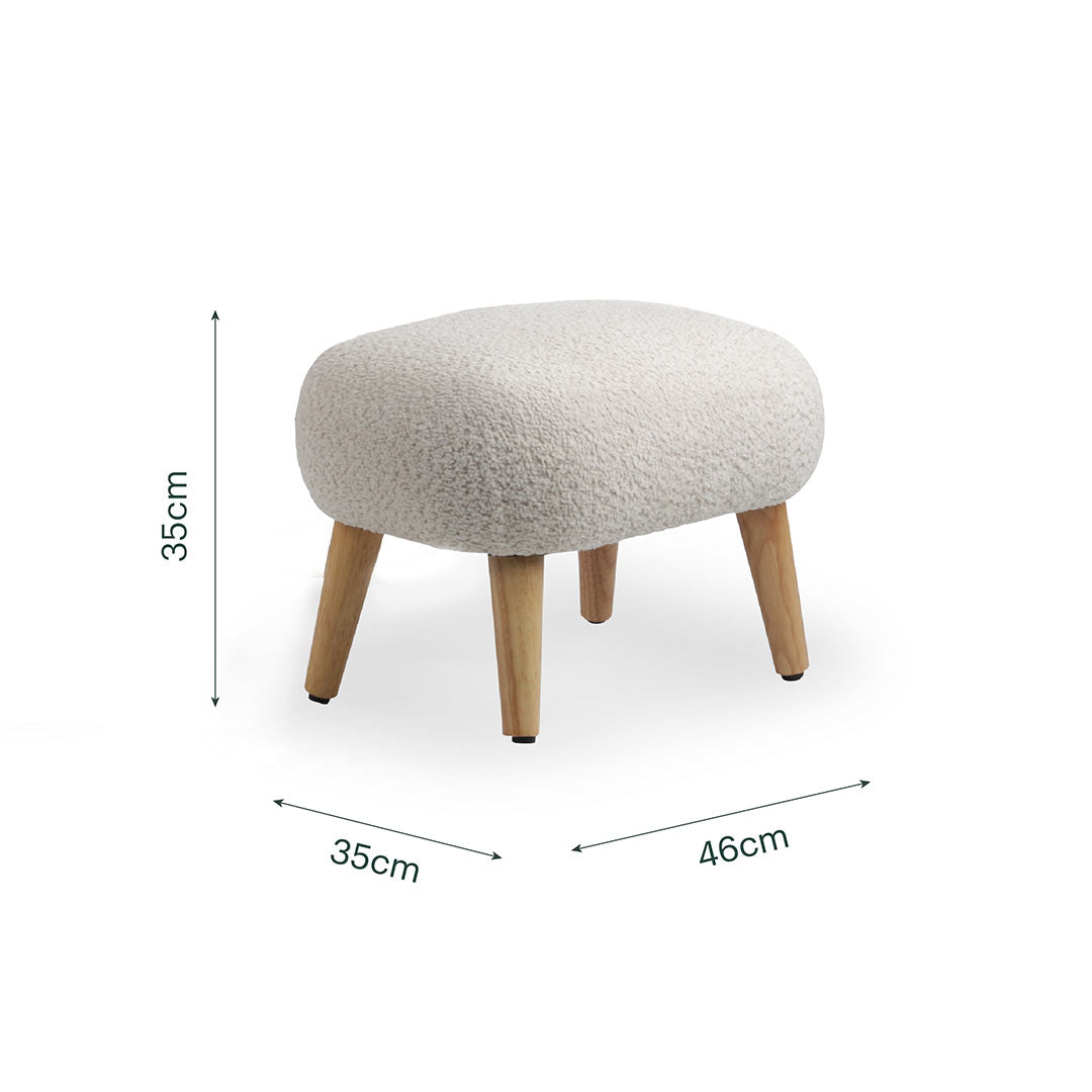 CuddleCo Etta Foot Stool - Boucle Mushroom