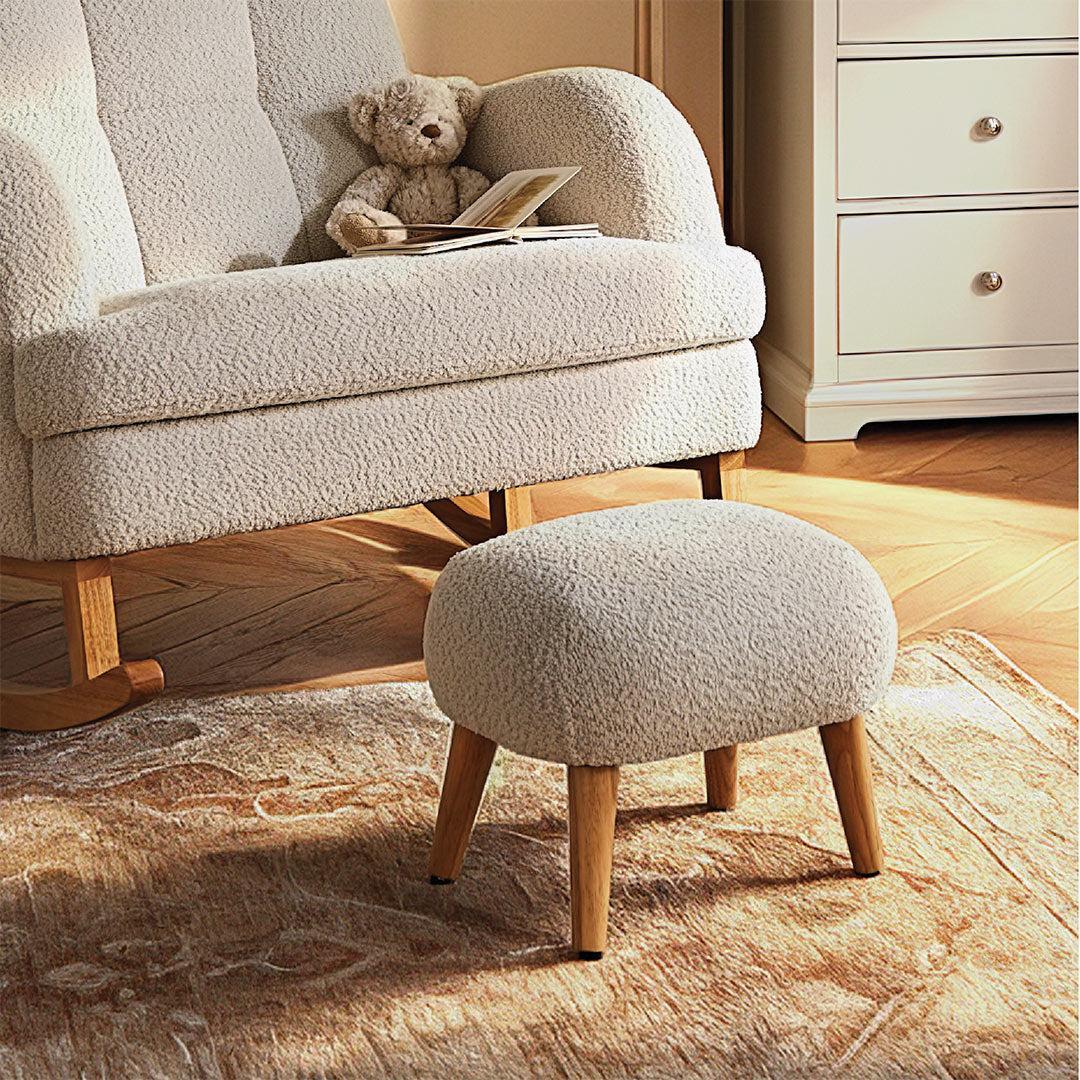 CuddleCo Etta Foot Stool - Boucle Mushroom