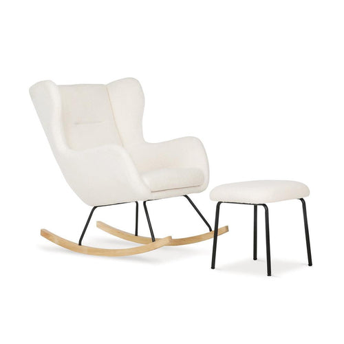 CuddleCo Marley Nursing Chair & Footstool - Teddy Off White