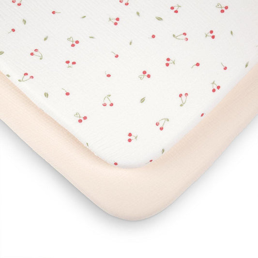 CuddleCo Universal Crib/ Co Sleeper Sheets 2pk - Ditsy Cherry