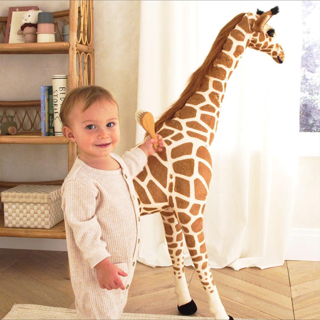 CuddleCo Small Standing Giraffe Stuffed Animal - Natural